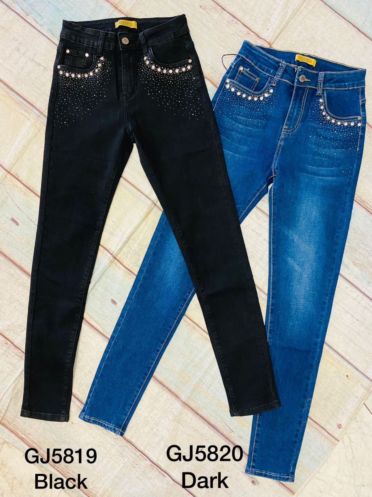 Night Moon Jeans - High Waist Vinizbena Jeans GJ5819-B19