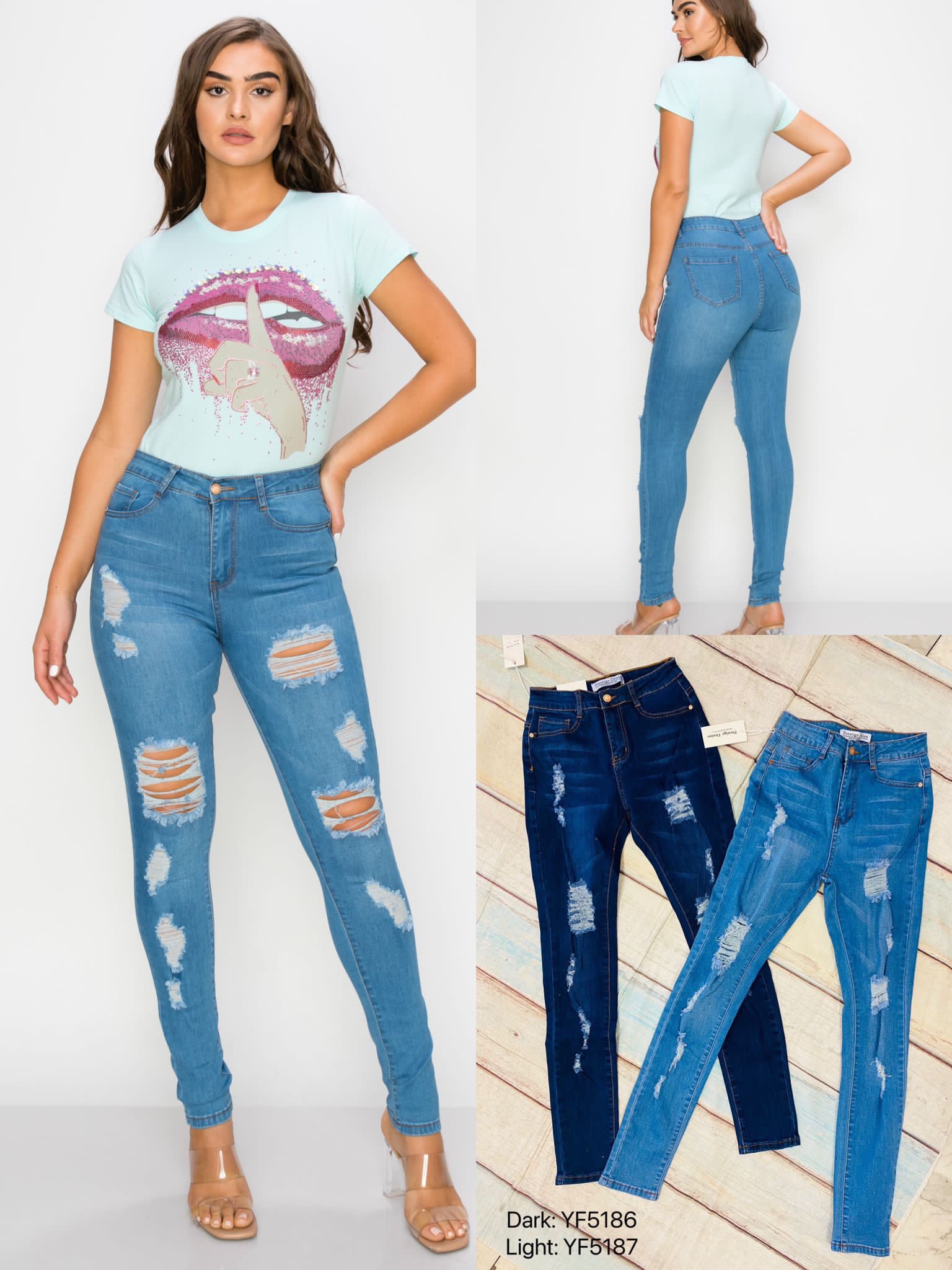 Ripped To Pieces- High Waist Prestige Demin YF5187-B3