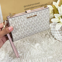 Signature Jet Set Double-Zip Wristlet - MICHAEL KORS