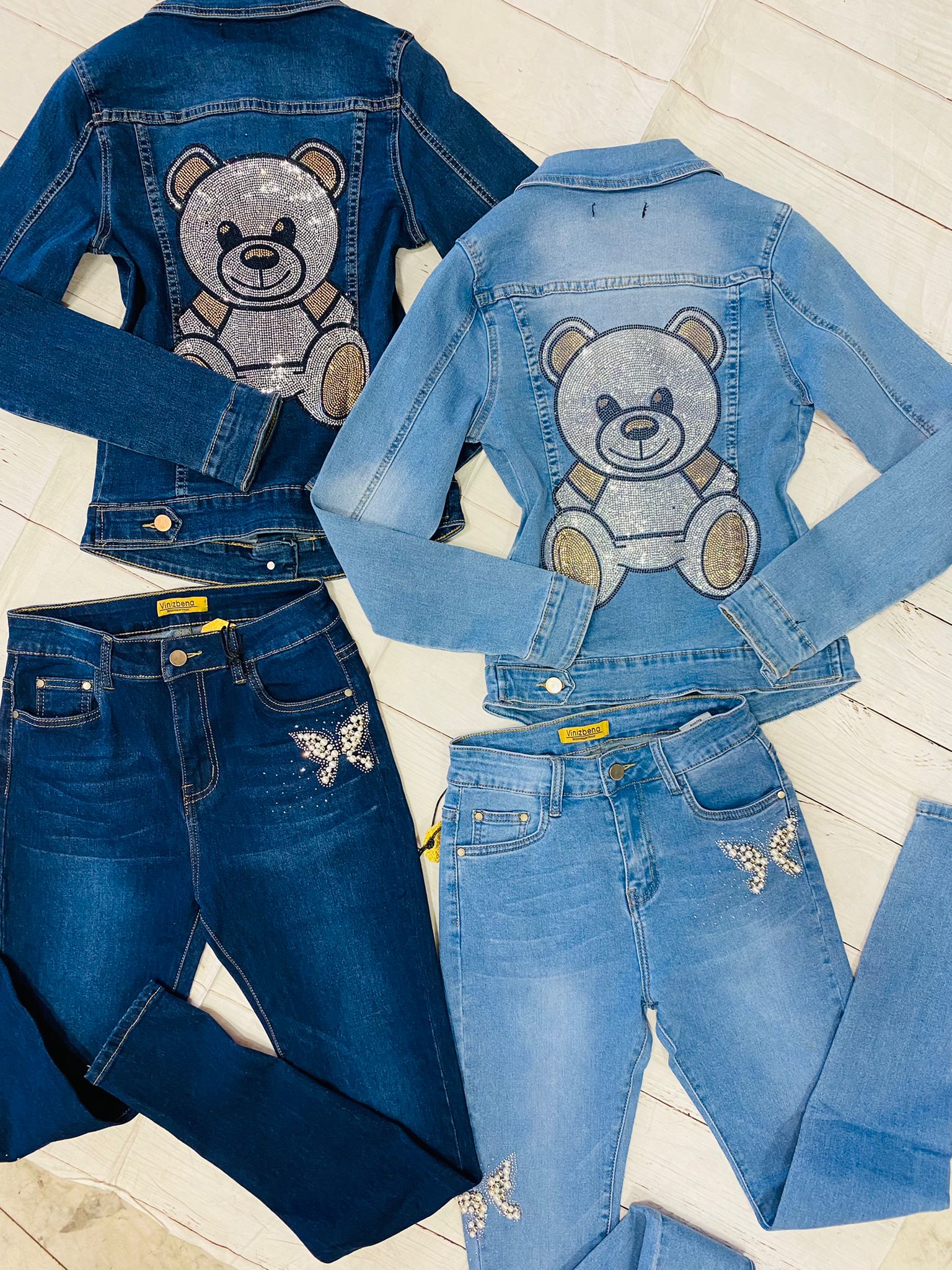 Rhinestone Bear Jacket - Vinizbena