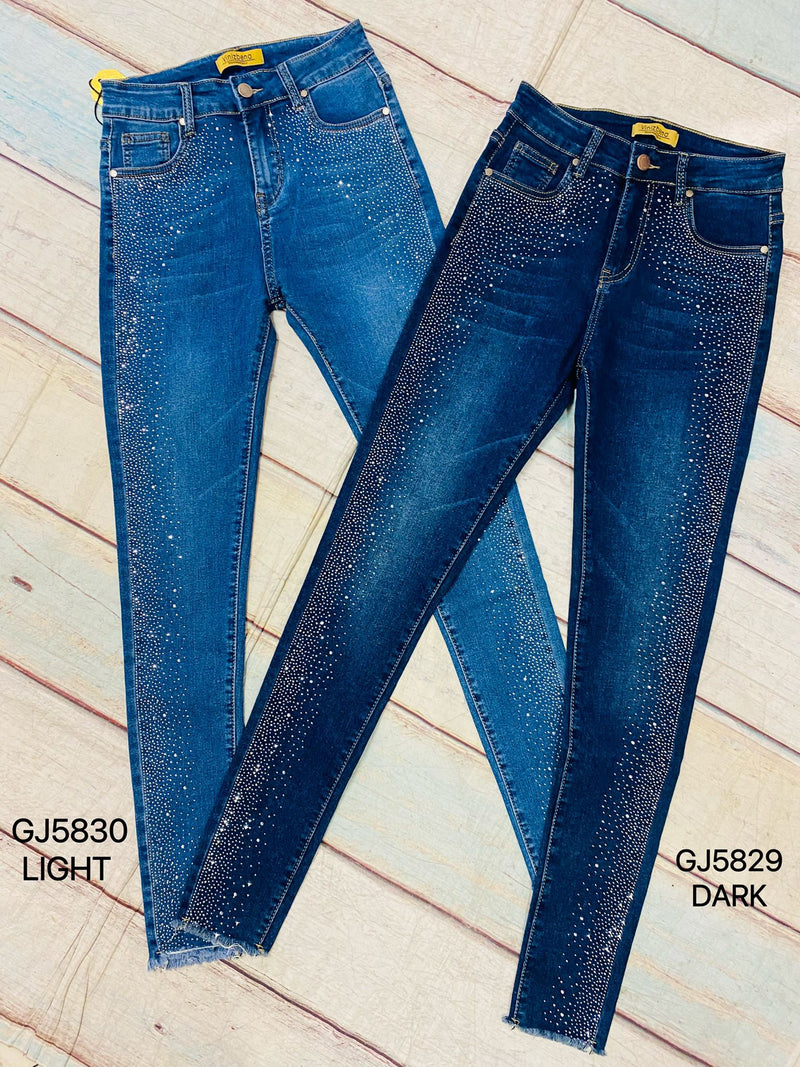 GJ5829-30 Glitter Rain- High Waist Vinizbena Jeans