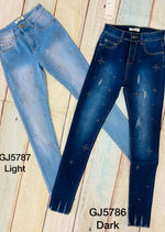 GJ5786-87 Sparkles Rhinestones - High Waist Vinizbena Jeans